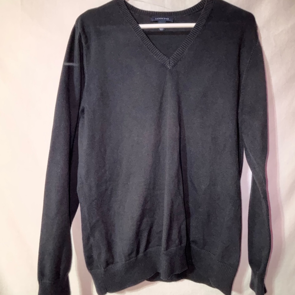 Lands' End Women’s V-Neck Sweater - Black